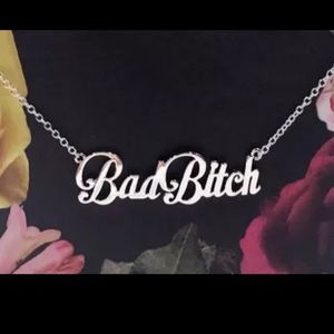 Silver titanium bad bitch clavicle punk alternative necklace new